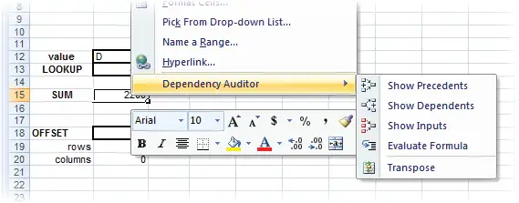 Dependency Auditor - right click menu
